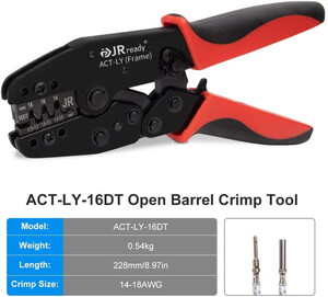  ACT-LY-16DT Open Barrel Terminal Crimper for JRready / Deutsch Stamped Formed Contacts