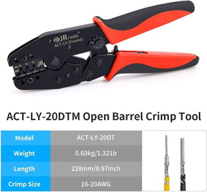  ACT-LY-20DTM Open Barrel Terminal Crimper for JRready / Deutsch Stamped Formed Contacts