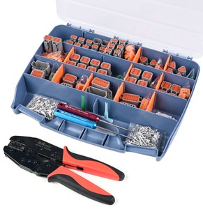 ST6310 417PCS DT 2-12 Pin Connectors & 132 Pairs Size 16 Stamped Formed Contacts 14-18AWG & ACT-LY-16DT Crimping Tool & Extracti